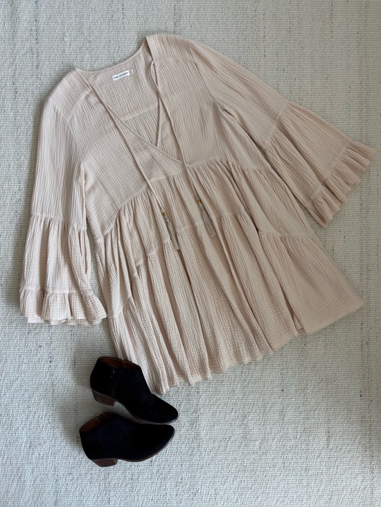 Avec Les Filles Dresses & Skirts - | Avec Les Filles | 100% Cotton Dress with Tassel Tie size Small